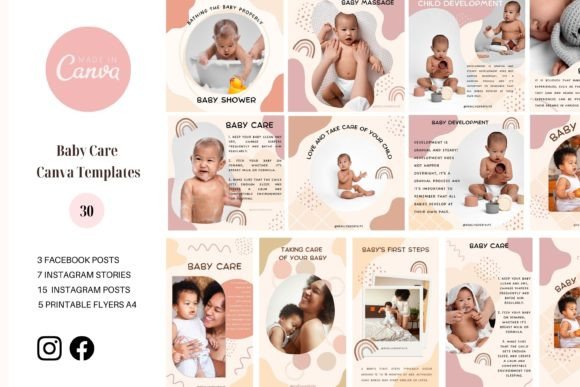 Baby Care Canva Social Media Templates: Your Design Shortcut