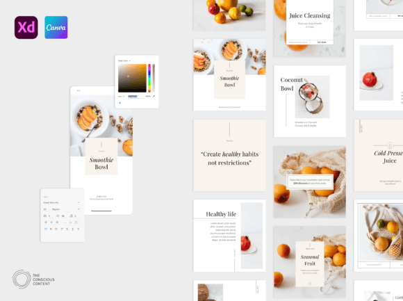 Elevate Your Feed: The Apricot Social Pack for Canva and Adobe XD