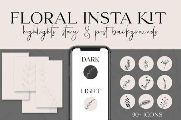 Hand-Drawn Floral Boho Instagram Kit: A Visual Toolkit