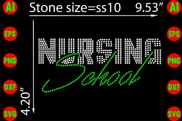 Nursing School Rhinestone Templates: Creative Design Assets