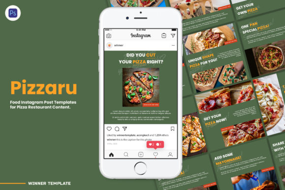Pizzaru Pizza Instagram Post Templates: Fresh Social Content