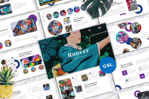 Roover - Graffiti Googleslide Templates: Bold Visuals for Impactful Presentations