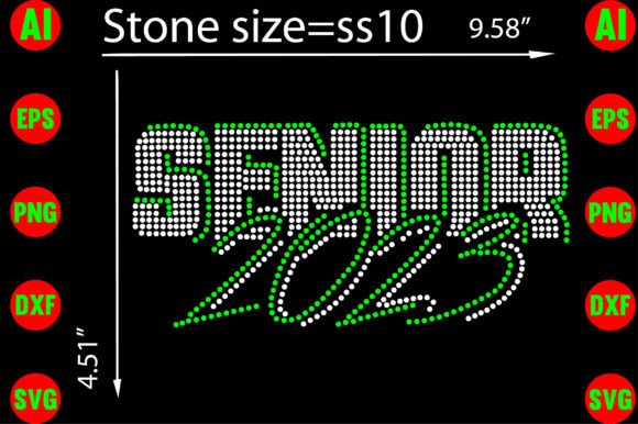 Senior 2023 Rhinestone Templates Design for Sparkling Projects