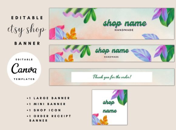 Transform Your Etsy Storefront with Leaves Banner Templates
