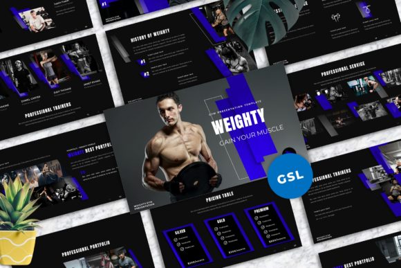 Weighty - Gym Googleslide Templates: A Visual Powerhouse for Your Brand